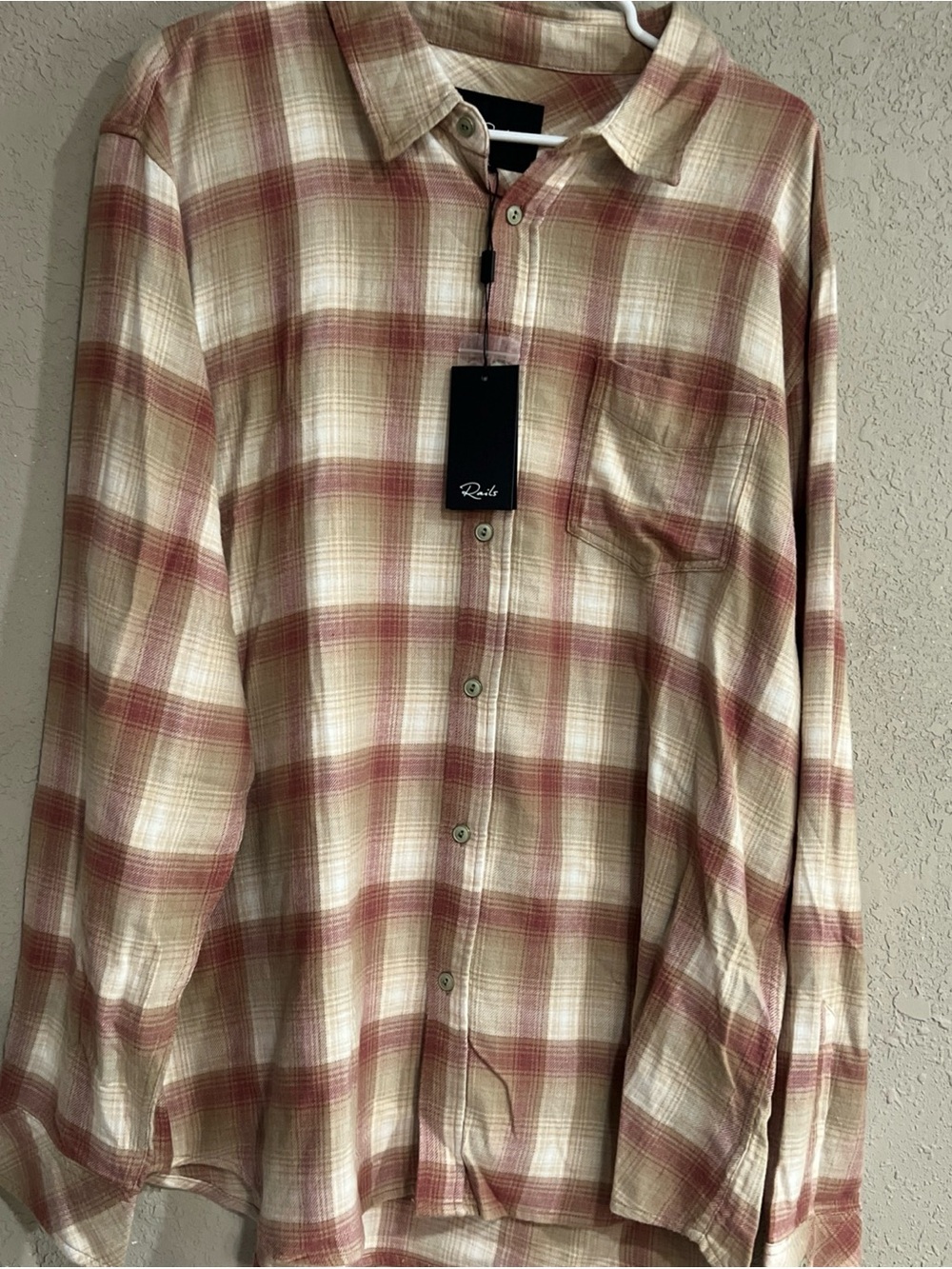 Rails Men's Plaid Button-Down Shirt XL Lennox Cranberry Finch Cotton Blend NWT
